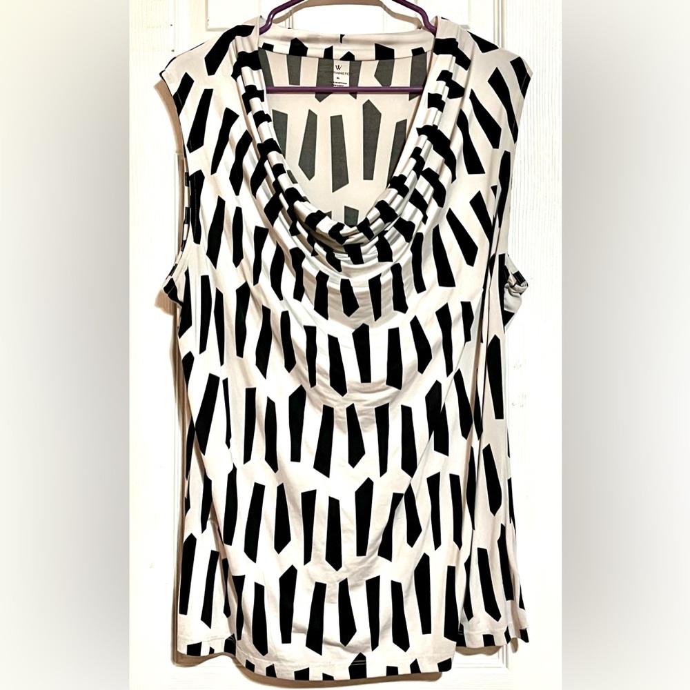 Worthington Monochrome Geometric Tank Top